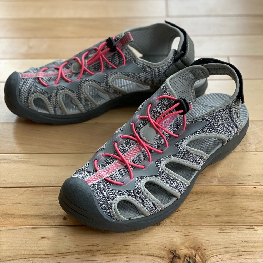 Women's Gray and Pink Athletic Sandals 11 NIB